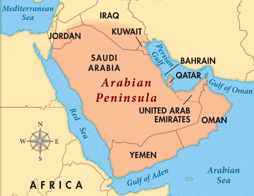 Map of Arabia - Rub Alkhali Desert Tourism L.L.C Arabia